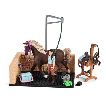 SCHLEICH Horse Club Zone de lavage avec Horse Club Emily & Luna Toy Playset Unisexe 5 à 12 ans Multicolore (42438) 1