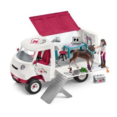 SCHLEICH Horse Club Mobile Vet avec jouet poulain hanovrien, 5 à 12 ans, multicolore (42439)