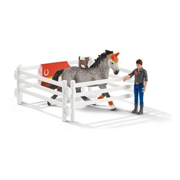 SCHLEICH Horse Club Mia's Vaulting Riding Set Toy Playset, 5 à 12 ans, Multicolore (42443) 2