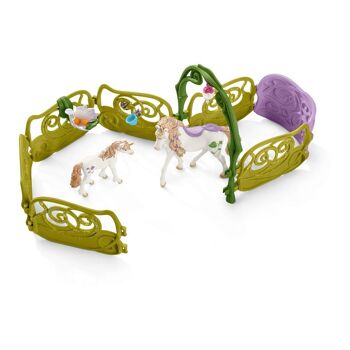 SCHLEICH Bayala Maison de fleurs scintillante avec licornes, lac et écurie, 5 à 12 ans, multicolore (42445) 3