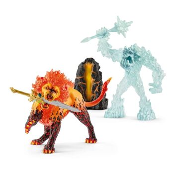SCHLEICH Eldrador Creatures Battle for the Superweapon Frost Monster vs. Figurines Lion de Feu (42455) 3