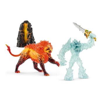 SCHLEICH Eldrador Creatures Battle for the Superweapon Frost Monster vs. Figurines Lion de Feu (42455) 4
