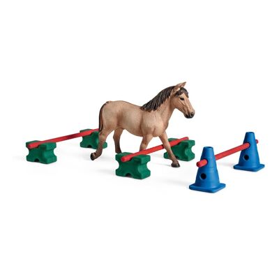 SCHLEICH Farm World Pony Slalom Spielzeug Spielset, Mehrfarbig, 3 bis 8 Jahre (42483)