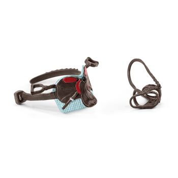 SCHLEICH Horse Club Selle et Bride pour Hannah & Cayenne Toy Figure Accessoire Set, Multicolore, 5 à 12 Ans (42489)