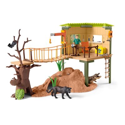 SCHLEICH Wild Life Ranger Adventure Station Toy Playset, Unisexe, 3 à 8 ans, Multicolore (42507)