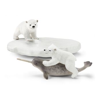SCHLEICH Wild Life Polar Playground Toy Figure Set, 3 à 8 ans, Blanc/Gris (42531) 3