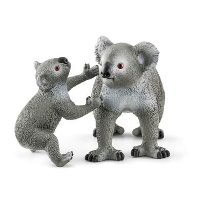 SCHLEICH Wild Life Koala Mother and Baby Toy Figure Set, 3 to 8 Years, Grey (42566)