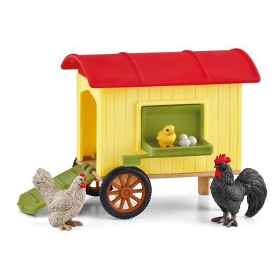 SCHLEICH Farm World Mobile Chicken Coop Toy Playset, 3 à 8 ans, Multicolore (42572)