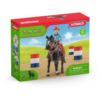 SCHLEICH Farm World Cowgirl Barrel Racing Fun Toy Playset, 3 à 8 ans, Multicolore (42576) 2