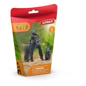 SCHLEICH Wild Life Gorilla Family Toy Figure, 3 ans et plus, Noir (42601) 2
