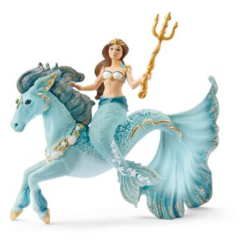 SCHLEICH Bayala Mermaid Eyela on Underwater Horse Toy Figures, 5 à 12 ans (70594)