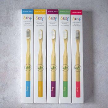La brosse à dents en bambou &Keep - Plusieurs couleurs vives ☀️ 10