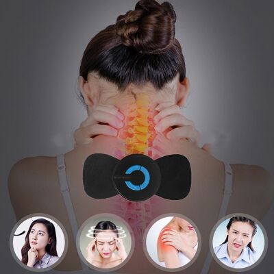 Masajeador de columna vertebral Cervical eléctrico pegatina de masaje EMS pulso cuello hombro todo el cuerpo dispositivo de masaje portátil