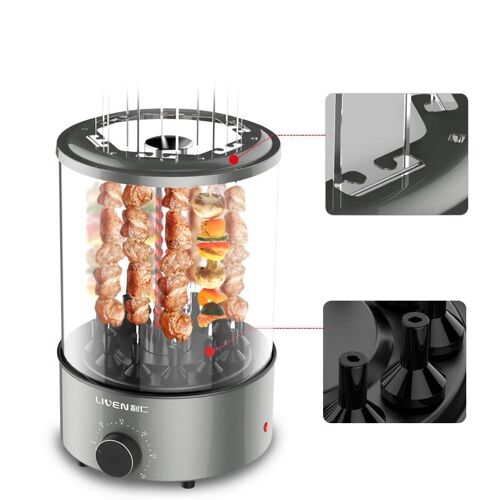 Electric grill automatically rotates