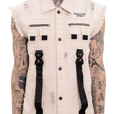 Elevated Sleeveless Denim Jacket
