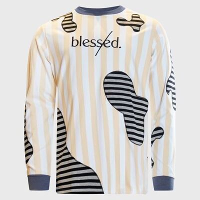 YK Blessed Patchwork Long Sleeve Tee