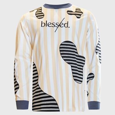 Camiseta de manga larga YK Blessed Patchwork