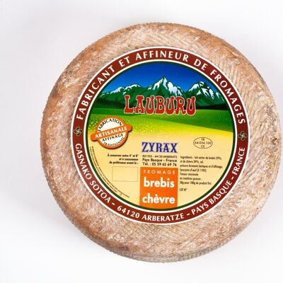 Tomme of ewe and artisanal goat cheese from the Basque Country - LAUBURU-ZYRAX