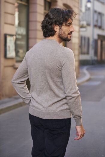 Pull en laine col rond Gabin beige 2