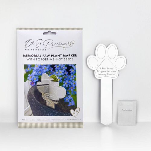 Paw Print Memorial Garden Planter & Forget Me Not Seeds