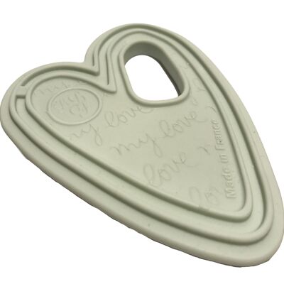 Teething ring hearts in SEBS Mint color