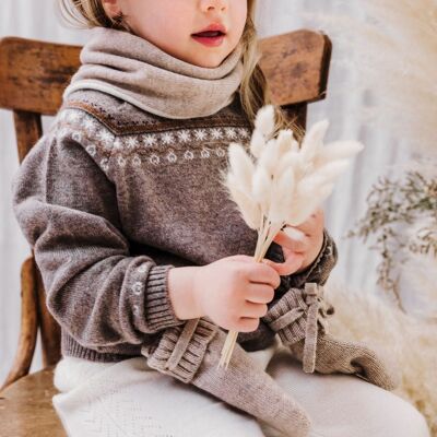Cashmere Baby Sweater - Nino Jacquard Hazelnut