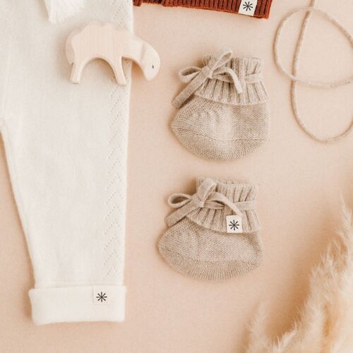Chaussons Bébé en Cachemire - Andréa Beige