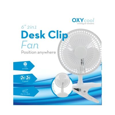 Ventilatore da scrivania/clip 2in1 da 6 pollici