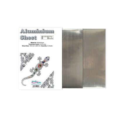 Confezione di fogli di alluminio medio 0,125 mm - 2 fogli