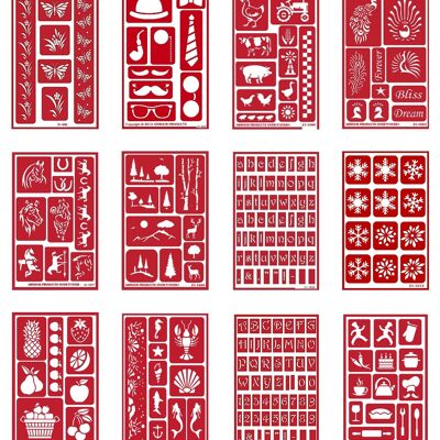 Armour Etch - Over 'N' Over Re-usable Etching Stencils - Various Types