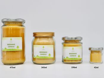 Bougie en cire d'abeille 100 % pure et naturelle - Différentes tailles 1