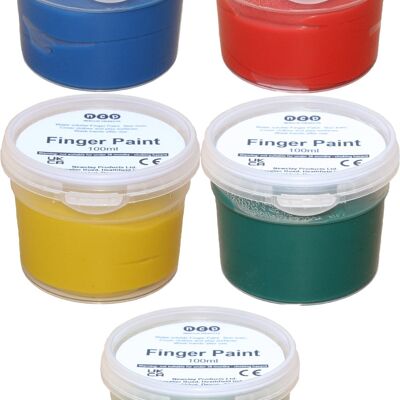 Peintures au doigt - Pots de 100 ml - Différentes couleurs