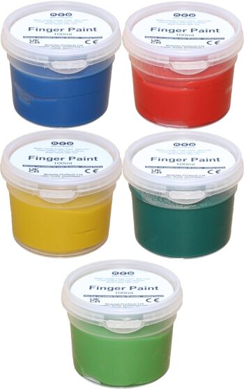 Peintures au doigt - Pots de 100 ml - Différentes couleurs 1