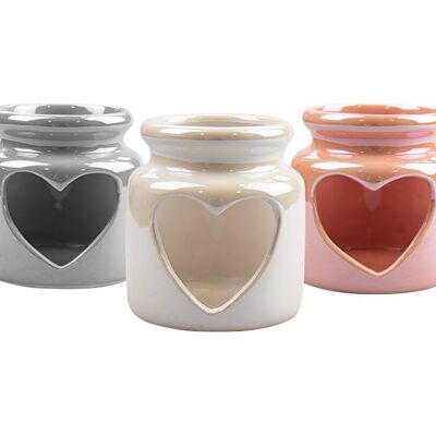 Porta tealight a cuore perlato