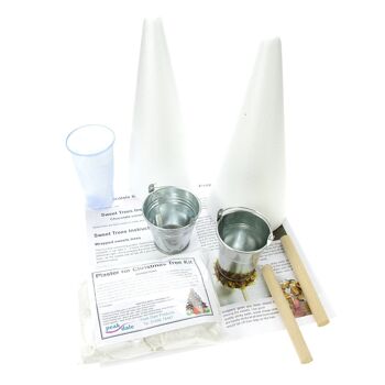 Faites votre propre - Kit de sapin de Noël sucré, cônes en polystyrène, contenants, plâtre 2
