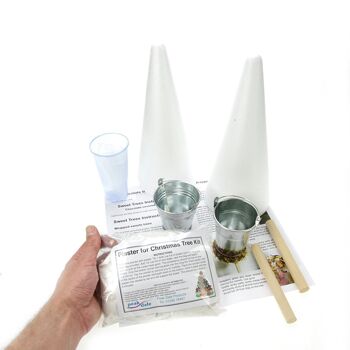 Faites votre propre - Kit de sapin de Noël sucré, cônes en polystyrène, contenants, plâtre 4