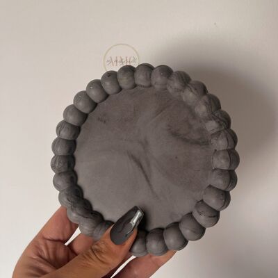 Tray small bubbles anthracite marble