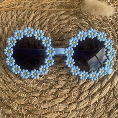 Blaue Gänseblümchen-Sonnenbrille