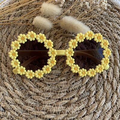 Lunettes de soleil enfant marguerite jaunes