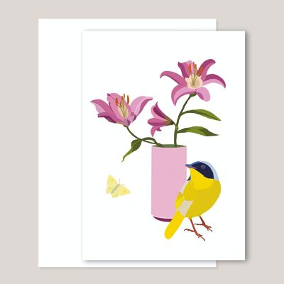 Greeting Card »Still Life with Gold Throats«