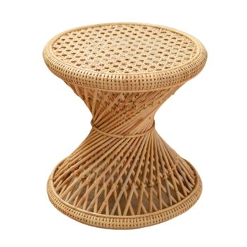 Table d'appoint en rotin Table basse ronde Sablier LUHU Ø45 cm Table beige Table basse Table basse Table canapé 5