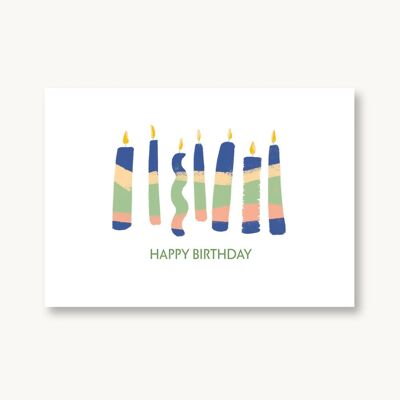 Postkarte Happy Birthday - Kerzen