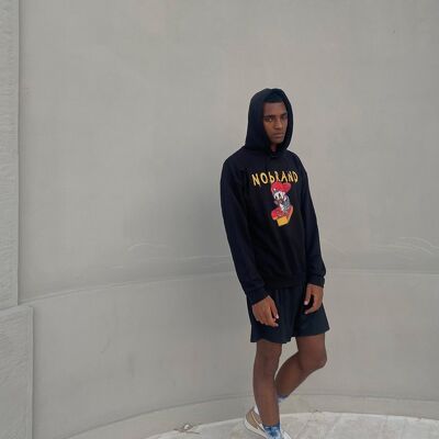 NOBRAND MMXX BLACK SKULL SWEATSHIRT WITH UNISEX OVERSIZE HOOD