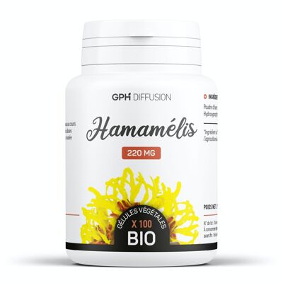 Hamamelis orgánico - 220 mg - 100 cápsulas vegetarianas