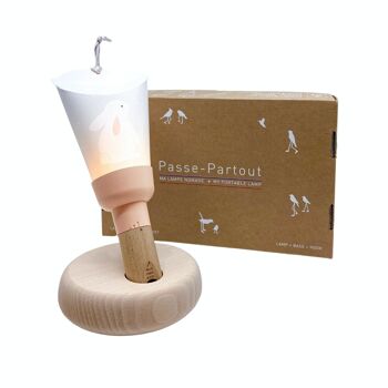 Coffret Lampe Nomade "Passe-Partout" Lapin étoiles- ZÜ Rose Poudré 1