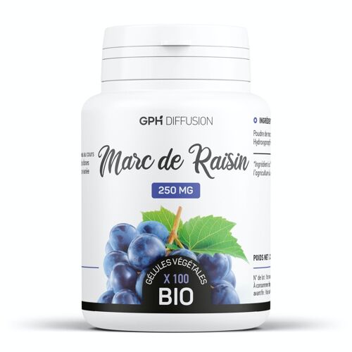 Marc de raisin Biologique - 250 mg - 100 gélules végétales