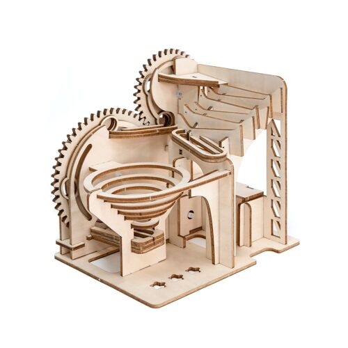 Construction kit Ball track Spiral 2 Hybrid on battery-wood