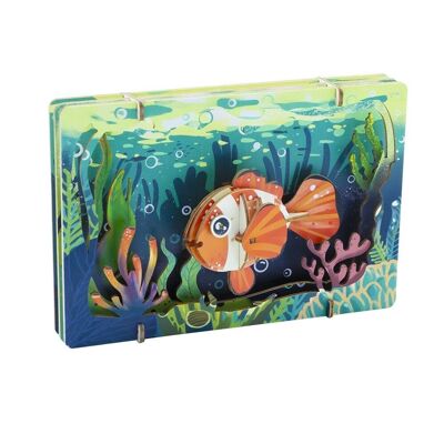 Kit de construction 3D Theater Aquarium Clownfish Fish- Colored