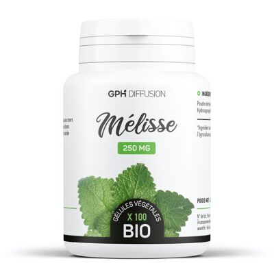 Mélisse Biologique - 250 mg - 100 gélules végétales