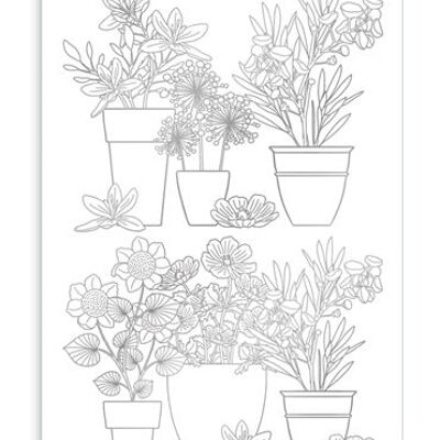 Pot de fleurs (à colorier) (SKU: 6503)